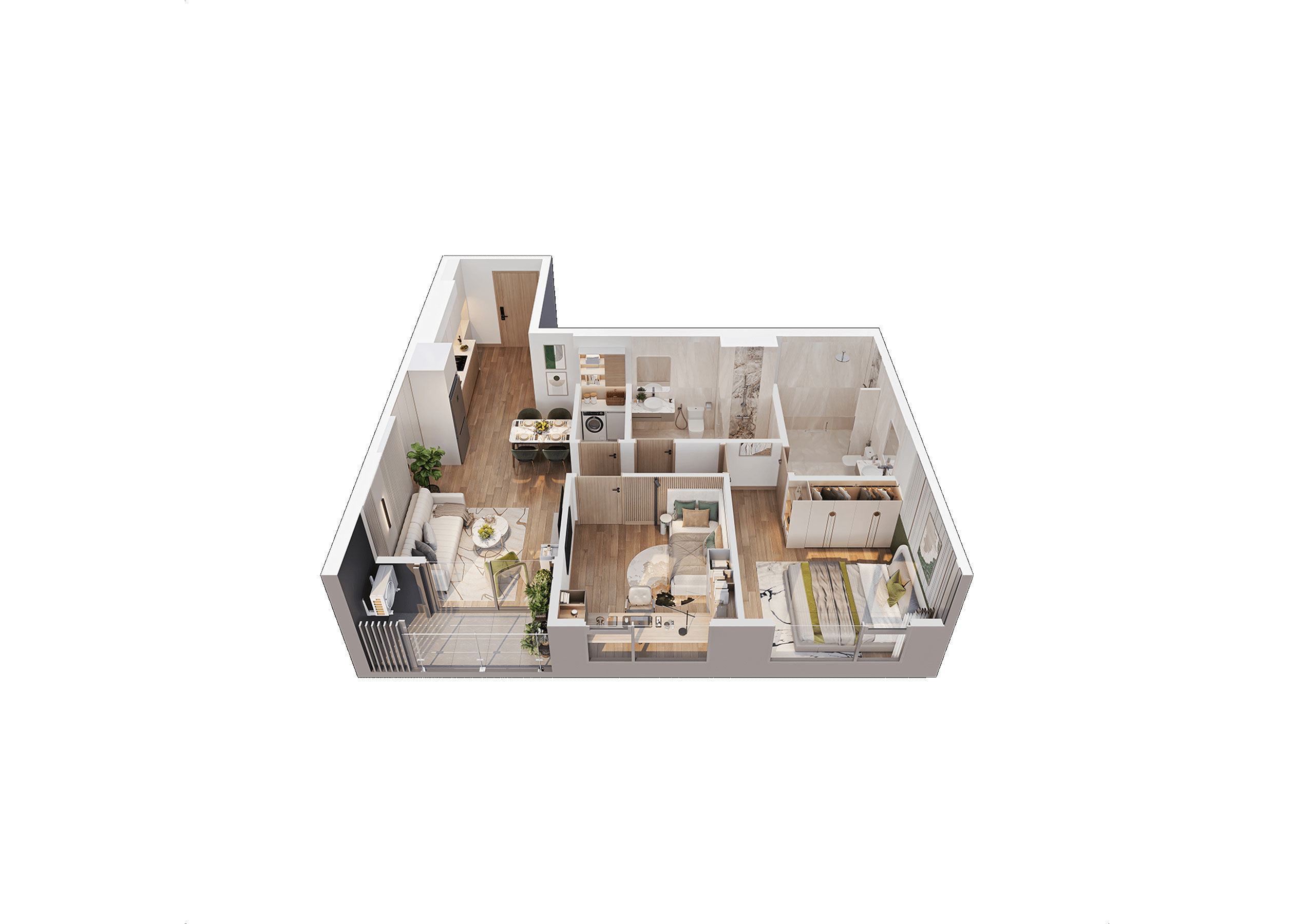 1PN+1 Loai 1_Masteri Grand Avenue