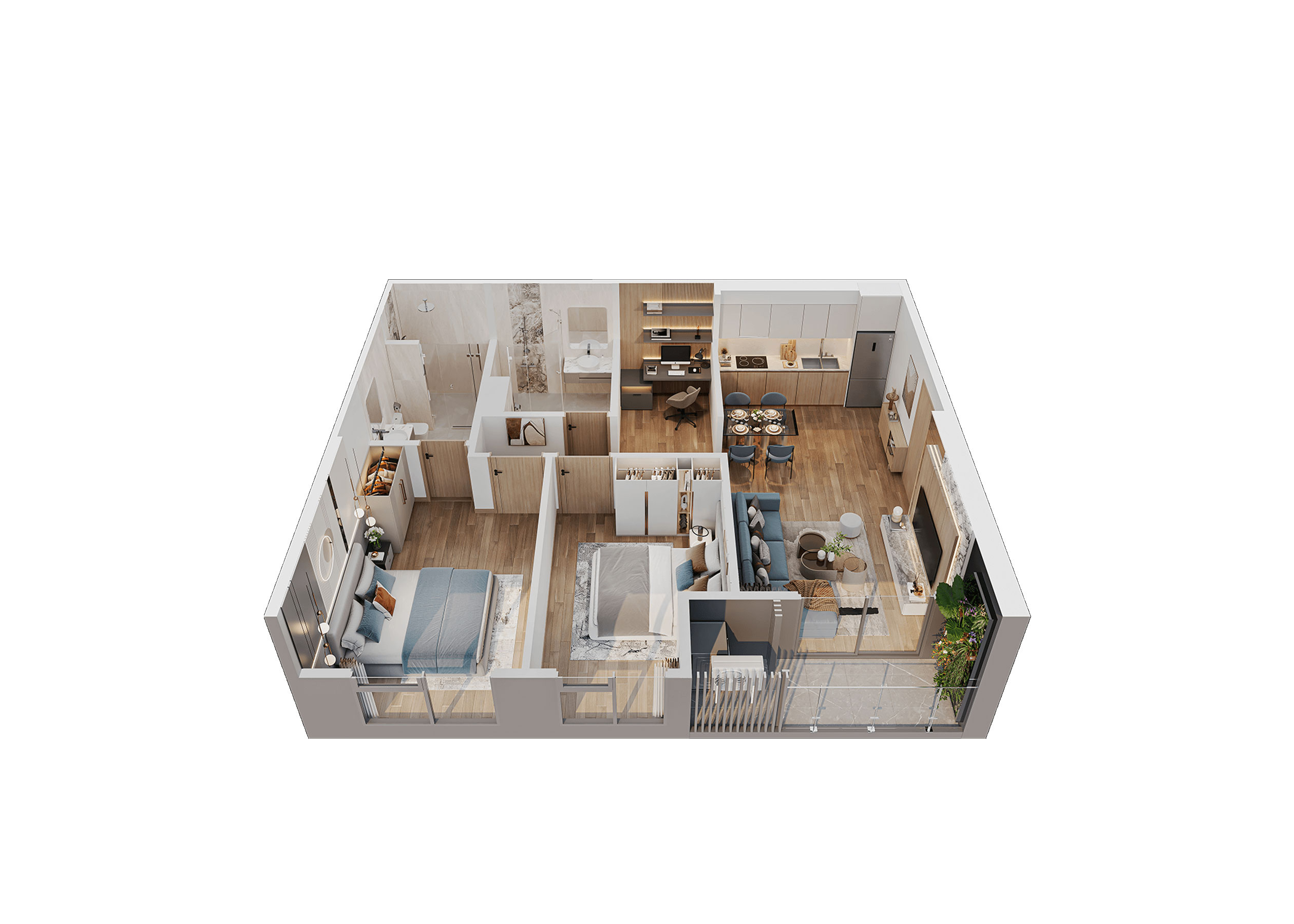 2PN+ Loai 2_Masteri Grand Avenue