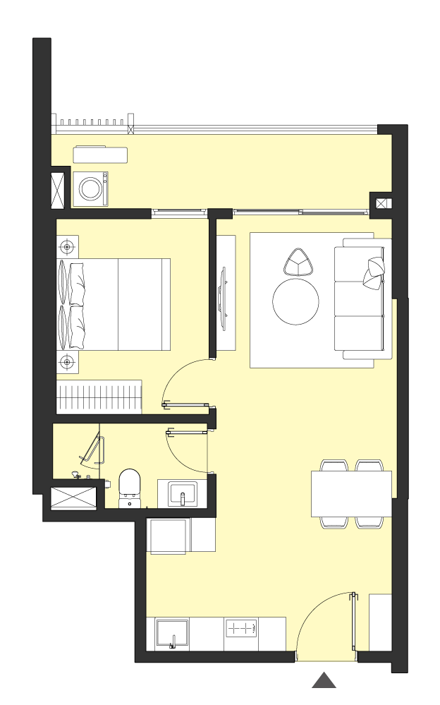 Layout Can Ho 1PN Toa A_Masteri Park Place