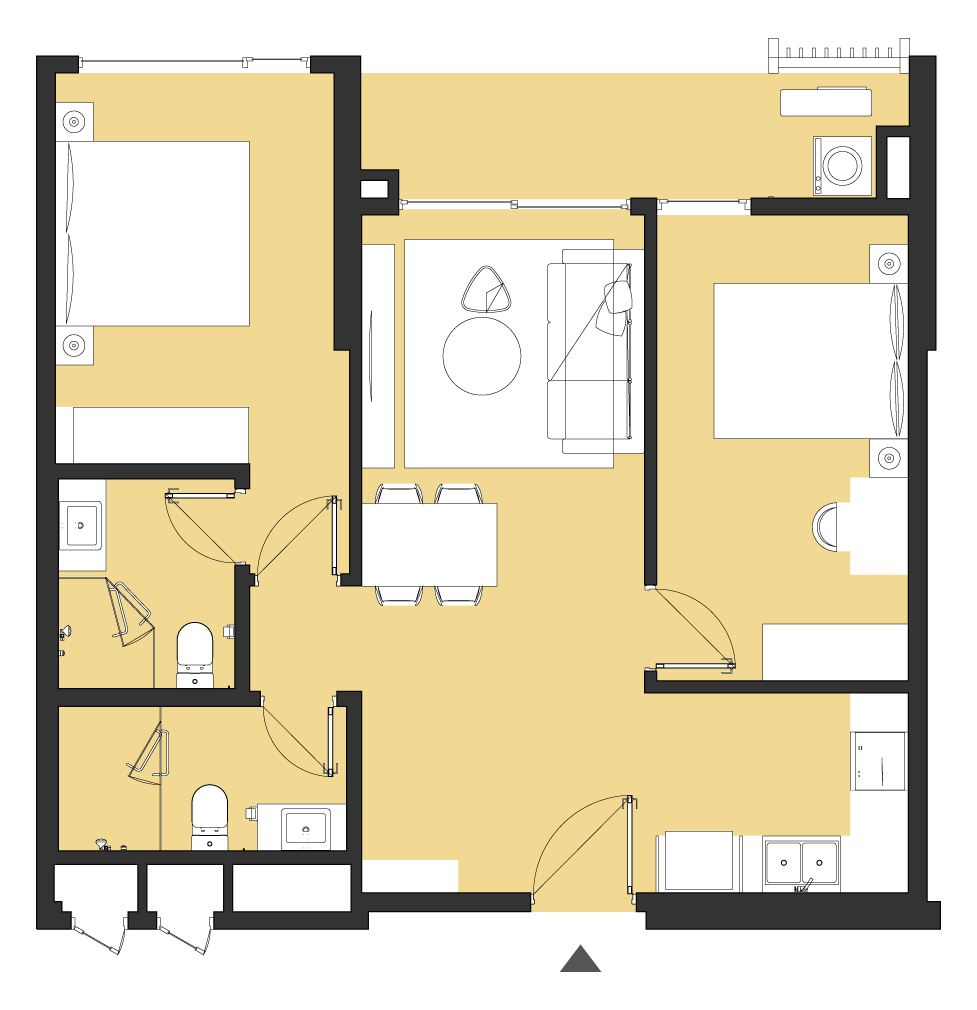 Layout Can Ho 2PN Toa A_Masteri Park Place
