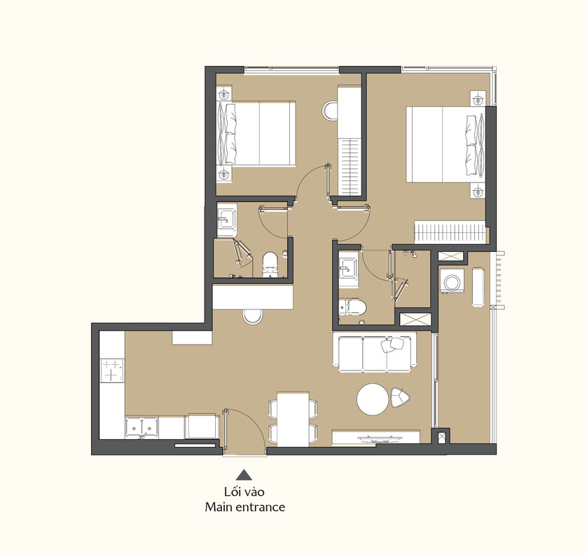 Layout Can Ho 2PN+_Masteri Park Place