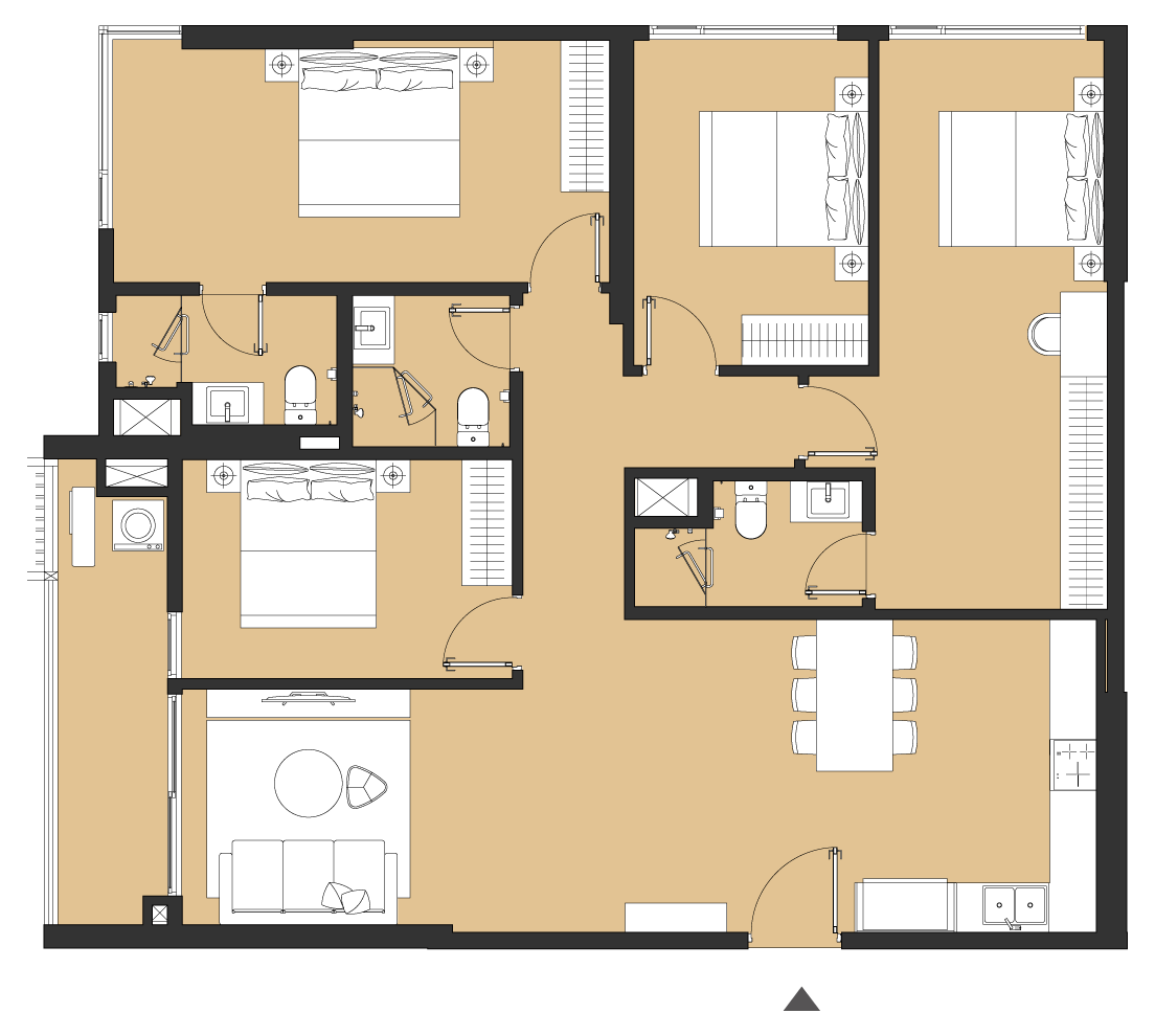 Layout Can Ho 4PN Toa A_Masteri Park Place