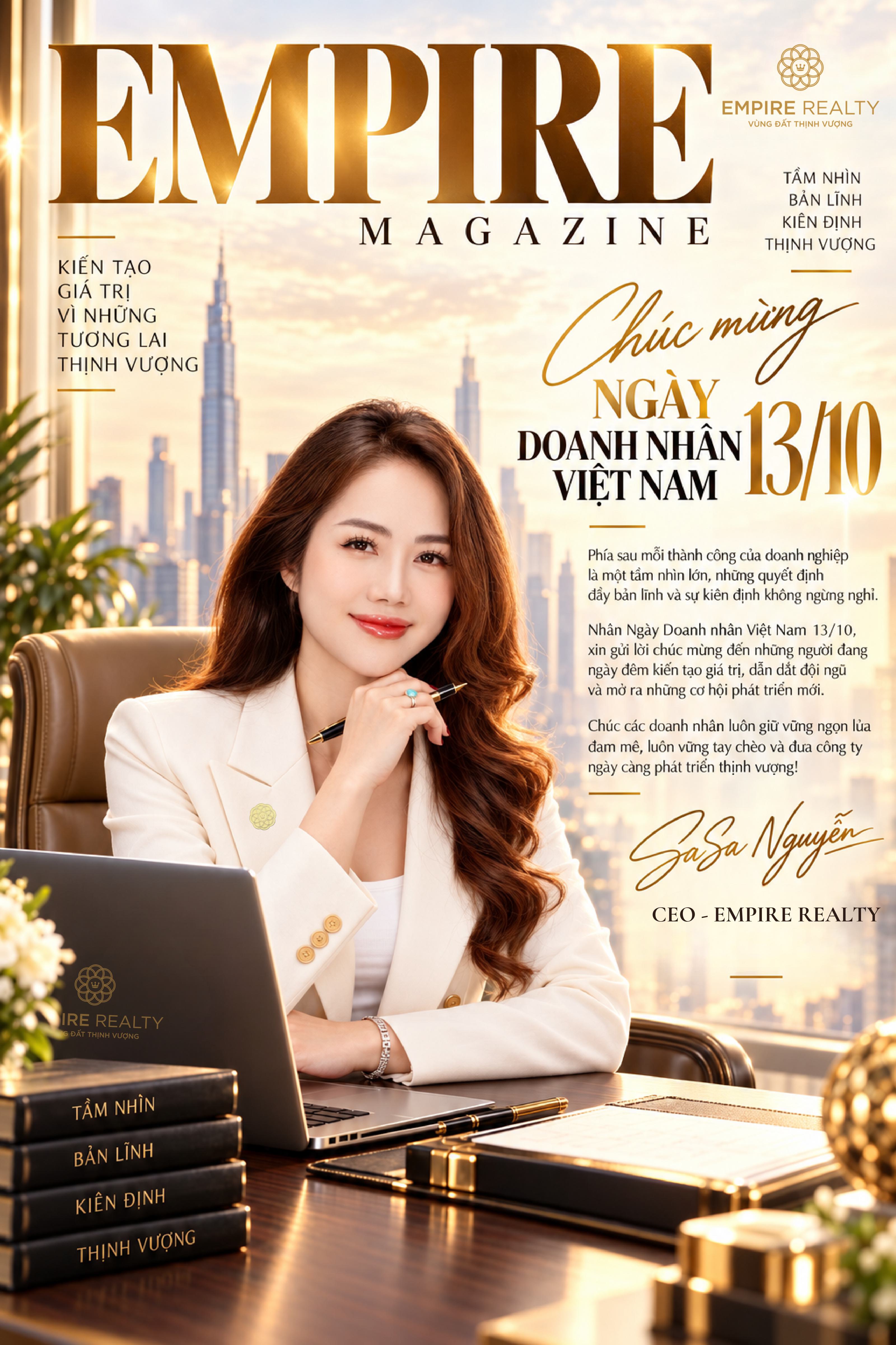 EMPIRE REALTY CHÚC MỪNG NGÀY DOANH NHÂN VIỆT NAM 13/10 – TẦM NHÌN KIẾN TẠO, BẢN LĨNH DẪN LỐI THỊNH VƯỢNG